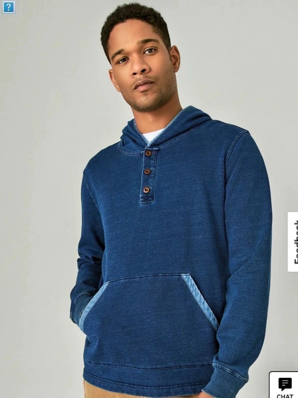 Men's Blue Pullover Hoodie Lucky Brand BNWT
